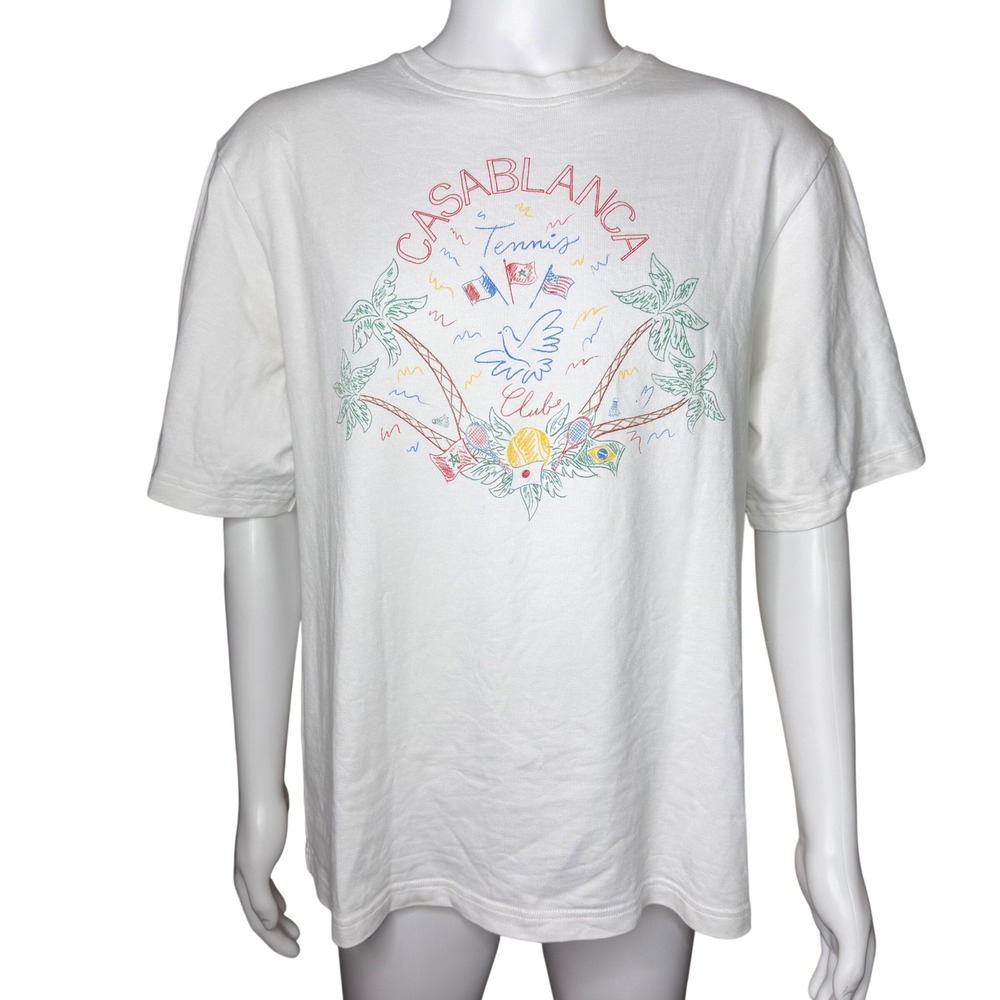 Casablanca Crayon Tennis Club Graphic T-Shirt Men XXL